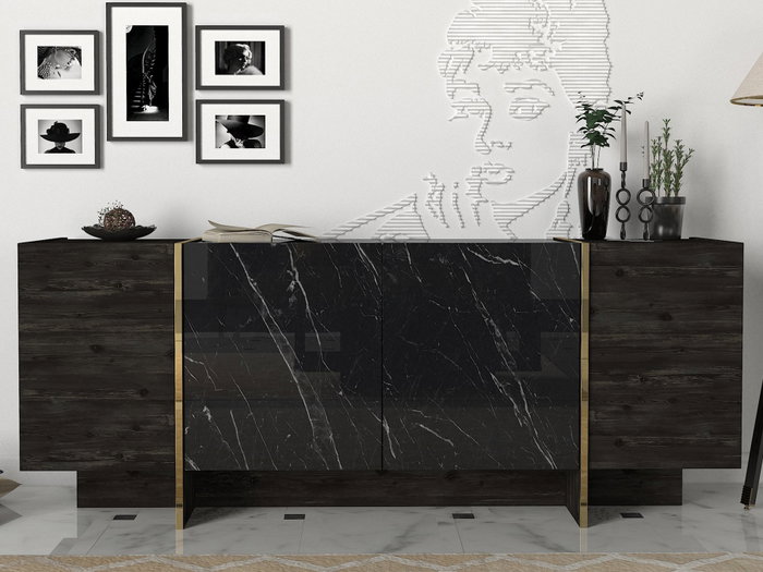 Hanah Home Veyron Negro y Oro Hanah Home Veyron Negro y Oro